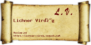 Lichner Virág névjegykártya